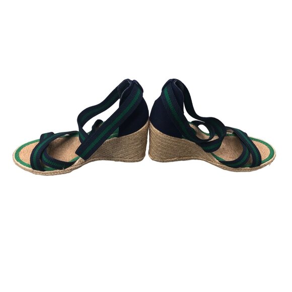 Lauren Ralph Lauren Espadrille Wedge Sandals Sz 8.5B Elastic Upper Preppy NOTE - Picture 2 of 16